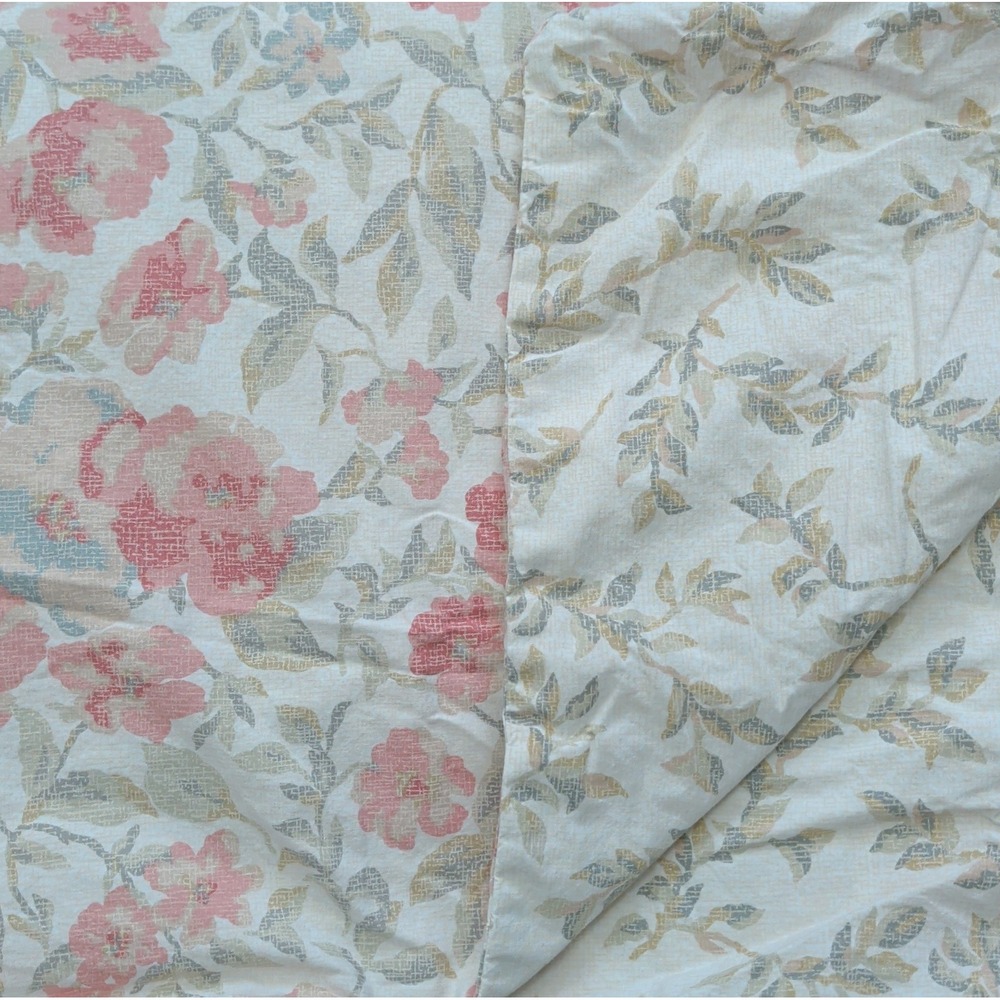 Vntg Eddie Bauer Home Reversible Queen Duvet Romantic Floral Cottagecore 90s